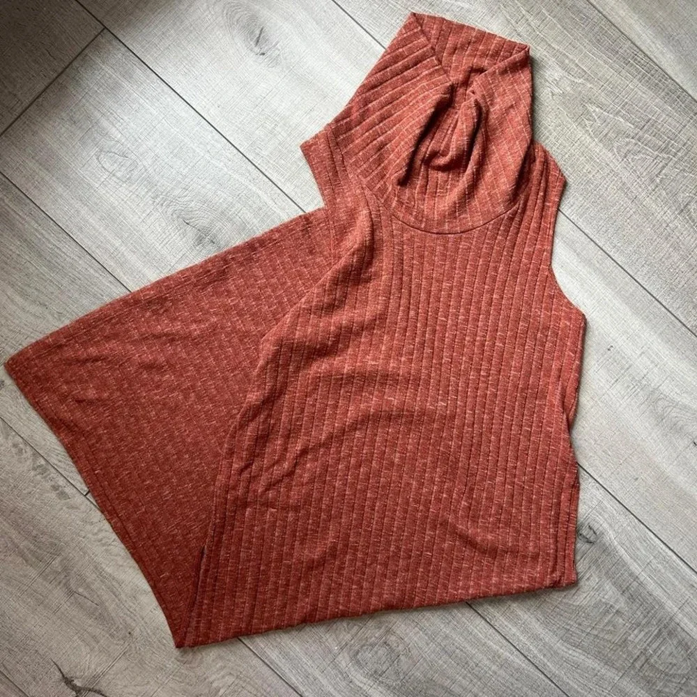 FREE PEOPLE | FP Beach Rust Ribbed Sleeveless Cowl Neck Midi Dress - Size M